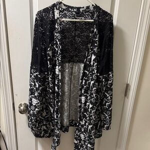 Disney Peter Pan/Hook Black and White Cardigan with lace detail.
